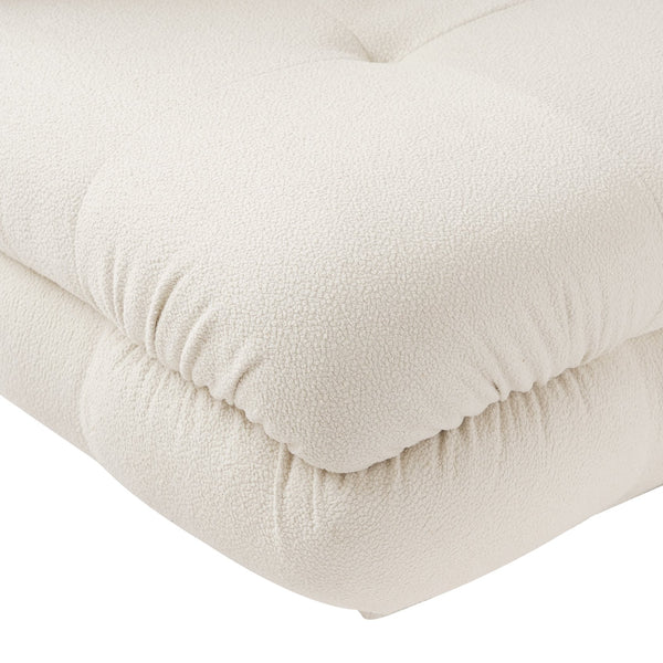 English Elm Urban Modern Modular Sofa Teddy Fleece Capitonné Design High Modularity Plush Comfort Corner Ready for Cozy Living Spaces Beige B341S00036