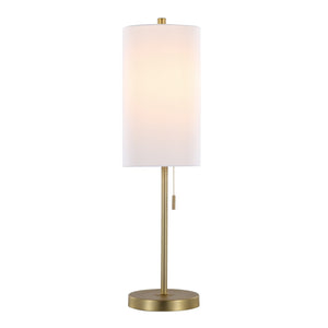 English Elm Metal Buffet Lamps with Gold Finish White Linen Shade and Usb Port Set of 2 B202P471590