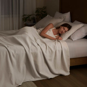 English Elm 1-piece King Cotton Woven Blanket Oeko-tex Certified Lightweight Layering Bedding Beige B035P408741