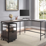 OSP Home Furnishings Contempo L-shaped Desk Ozark Ash