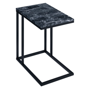 OSP Home Furnishings Norwich C-Table  Black / Black Marble