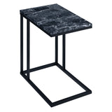 OSP Home Furnishings Norwich C-Table  Black / Black Marble