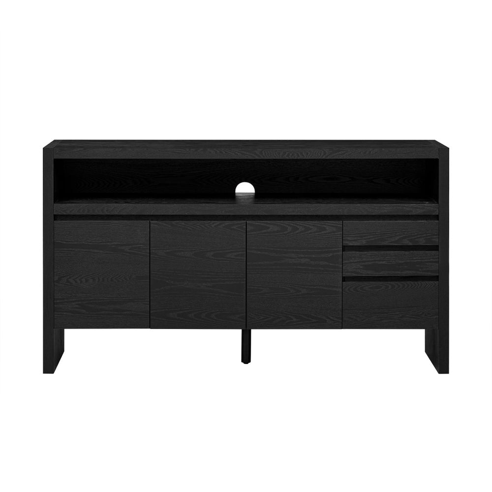 English Elm U_Style 60" Modern Sideboard With 3 Drawers & Open Shelf - Stylish Storage Solution For Home Decor N711P289141B-GIGA