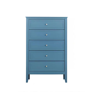 English Elm Daniel Assembled 5-Drawer Chest with English Dovetail Drawers, Metal Hardware & Solid Wood Frame Teal 51 L x 34 W x 18 H B078P400746