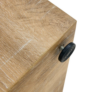 English Elm Elevate Any Room with a Cube Mdf Side Table Featuring Light Wood Grain Texture W1151P187996