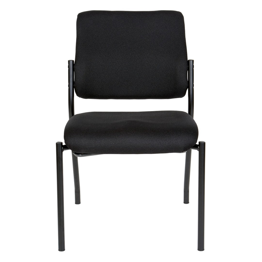 OSP Home Furnishings Padded Armless Visitor Chair with Lumbar Support Stackable Seating for Modern Offices 83720-231