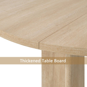 English Elm Modern Farmhouse Round Dining Table Seats Four Light Oak Finish Kitchen Nook W1998P376255