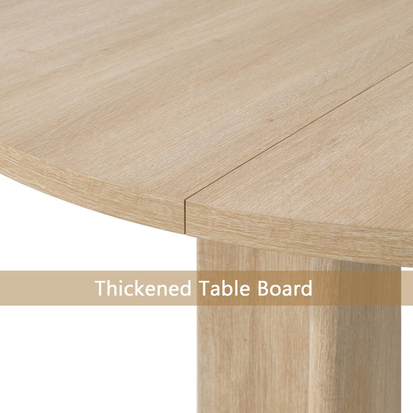 English Elm Modern Farmhouse Round Dining Table Seats Four Light Oak Finish Kitchen Nook W1998P376255