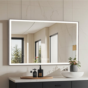 English Elm 48*32In Led Framed Bathroom Vanity Mirror - Anti-Fog, Adjustable Lighting, Durable & Stylish Design W2709P268900