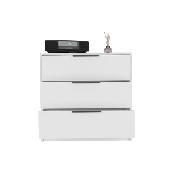English Elm Kaia White 3-Drawer Dresser with Superior Top, Modern Particle Board Design, 27.5" Wide Storage B07091879