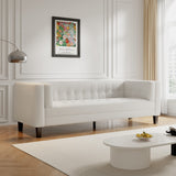 Christopher Knight Home® - Noble House - - 3-Seater Sofa, Upholstered Tufted Coach, Velvet Sofa, Ivory White