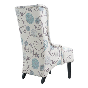English Elm Dining Chair Wingback High Back Upholstered Seat with Tapered Birch Legs Modern Formal N767P401040M