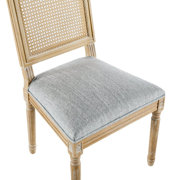English Elm Christopher Knight Home® - [Set Of 2] Elegant French Country Dining Chairs - Plush Upholstered Seats & Cane Back - Rustic Charm N767P263678G