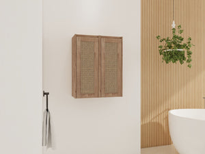 English Elm 24" Bathroom Side Cabinet - Wall-Mounted, Soft-Close Doors, Modern Design & Durable Storage Solution W999S00338