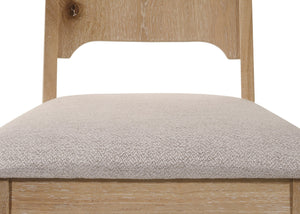 English Elm 7pc Modern Rectangular Dining Set with Cushioned Fabric Chairs and Rounded Edge Solid Wood Table Beige,Light Brown 81.7 L x 42.4 W x 9 H B011S01926