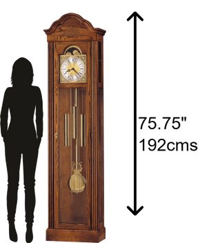 Hekman Furniture 610519 Ashley Grandfather Clock - Elegant Oak Design, Westminster Chime, Moon Phase, And Security Lock Yorkshire Oak Ashley Grandfather Clock 610519