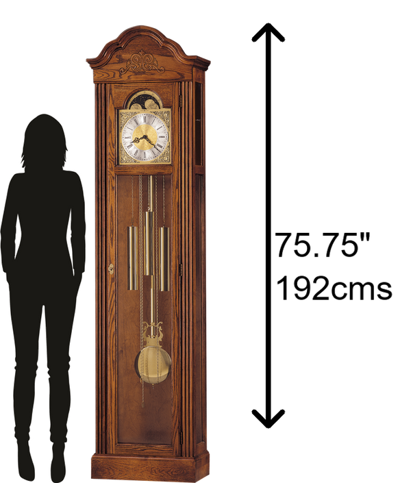 Hekman Furniture 610519 Ashley Grandfather Clock - Elegant Oak Design, Westminster Chime, Moon Phase, And Security Lock Yorkshire Oak Ashley Grandfather Clock 610519