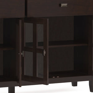 English Elm Artisan Solid Wood Large 4-Door Sideboard Buffet In Distressed Chestnut For Stylish Storage Solutions B136P158429