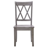 Homelegance By Top-Line Juliette Double X Back Wood Dining Chairs (Set of 2) Grey Rubberwood