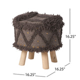 Christopher Knight Home® - Noble House - Roja Handcrafted Boho Fabric Stool with Metal Accents