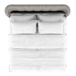 A.R.T. Furniture Vault Elegant Bed With Fancy Face Veneer Headboard And Plinth Base In Stylish Mink Finish Gray Parawood Solids,Foam,Fabric 285126-2354