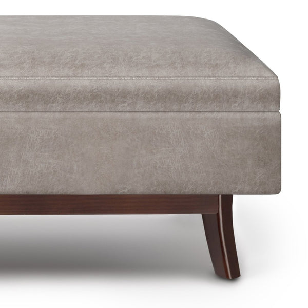 English Elm Owen - Versatile Rectangular Storage Ottoman In Distressed Grey Taupe For Modern Living Spaces B136P159184-GIGA