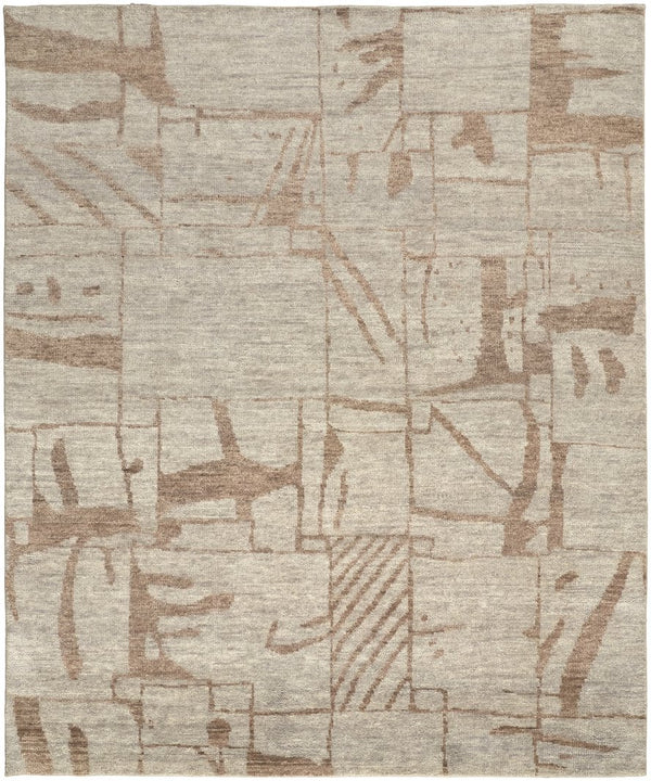 Feizy Rugs Sutton Hand Knotted Wool Rug - Exquisite Abstract Design For Modern And Transitional Interiors Tan,Orange Wool T05t6003tan000j55