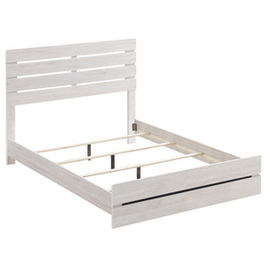 English Elm Geary Coastal 5-Piece Bedroom Set: Chic White Slatted Headboard, Storage Solutions & Relaxed Style B062S00969