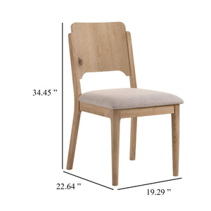 English Elm Aruk Upholstered Dining Chair Set Curved Back Tapered Wood Legs Transitional Style B056P417077
