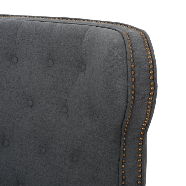 English Elm Christopher Knight Home® - Accented Push Back Recliner Chair with Rolled Arms and Copper Accents, Plush Cocooning Support, Sturdy Design Charcoal 57337.00F