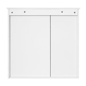 English Elm 30 30 Inch Mirror Medicine Cabinet with Half-Moon Design, Soft-Close Hinges, Open Shelf & Solid-Wood Frame White N710P322812K
