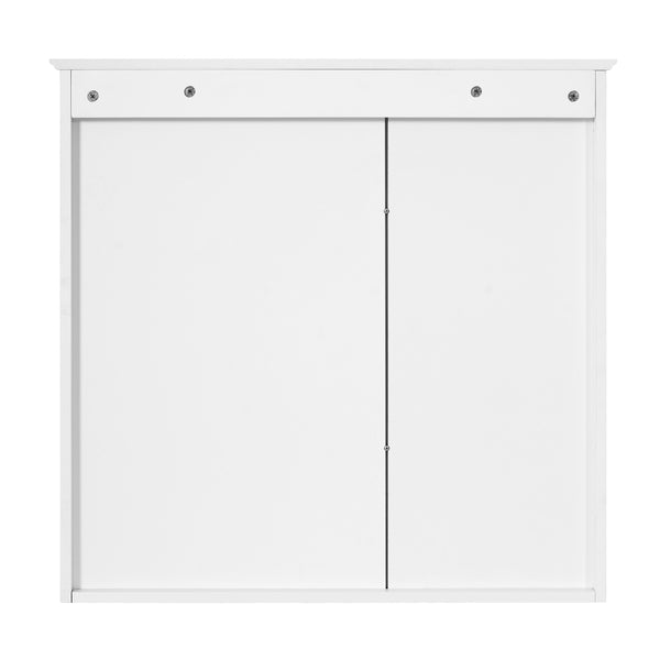 English Elm 30 30 Inch Mirror Medicine Cabinet with Half-Moon Design, Soft-Close Hinges, Open Shelf & Solid-Wood Frame White N710P322812K