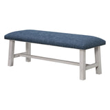 OSP Home Furnishings Callen Bench Navy, White Wash base