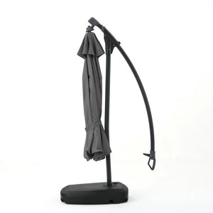 English Elm Christopher Knight Home® - Simple Banana Shape Hanging Umbrella - Stylish Gray Canopy For Outdoor Shade & Easy Assembly 60641.00GRYSET