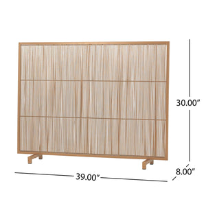 English Elm Willow Iron Fireplace Screen Powder Coated Vertical Bar Grid for Modern Interiors Golden N775P386927G