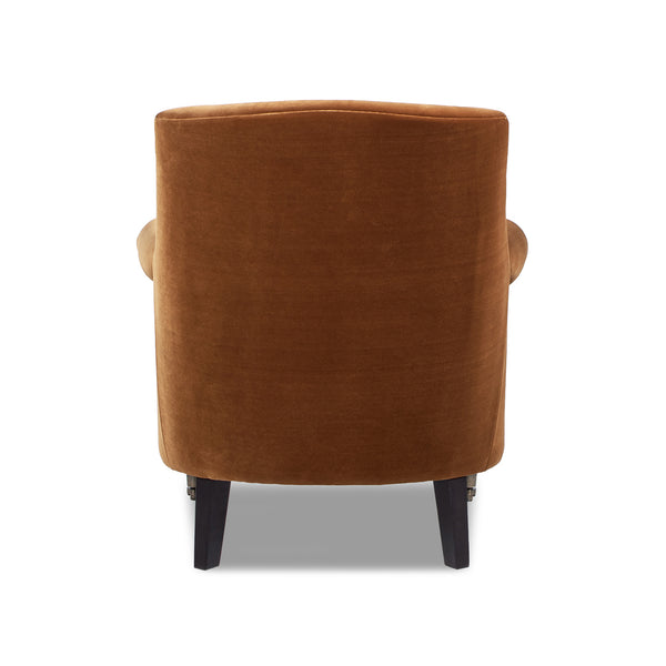 English Elm Jennifer Taylor Home - Eloise Handcrafted 30" Pleated Sock-Arm Accent Chair with Camelback Silhouette and Solid Wood Legs Burnt Orange B2719P385741