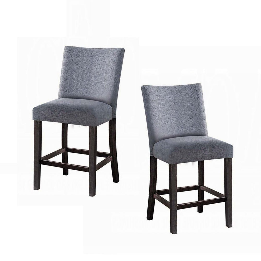 English Elm Counter Height Parson Chairs Set of 2 Gray Fabric Upholstered Counter Stools Padded High Back Modern Dining B2741P345262
