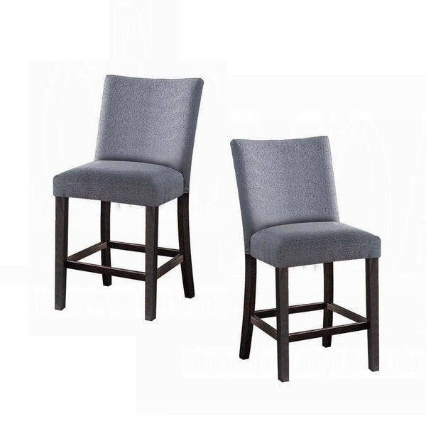 English Elm Counter Height Parson Chairs Set of 2 Gray Fabric Upholstered Counter Stools Padded High Back Modern Dining B2741P345262