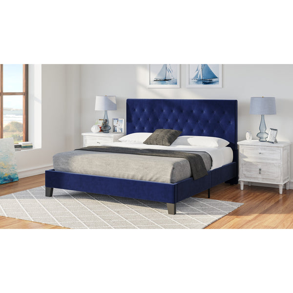 English Elm Gray Camelback Upholstered California King Bed with Nailhead Trim for Master Suite B361P497720