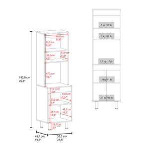 English Elm Fingal Natural Oak Pantry Cabinet with Microwave Niche and Closed Kitchen Storage B097P474321