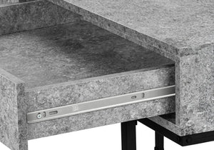 English Elm Computer Desk with 2 Storage Drawers and Metal Base, 48" Work Surface, Stone-Look Laminate, Modern Design Grey 50 L x 26 W x 5 H B2710P219845