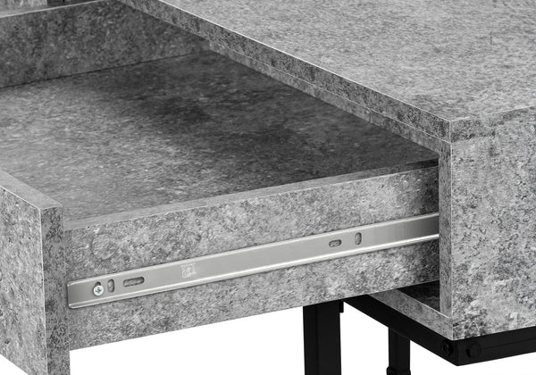 English Elm Computer Desk with 2 Storage Drawers and Metal Base, 48" Work Surface, Stone-Look Laminate, Modern Design Grey 50 L x 26 W x 5 H B2710P219845