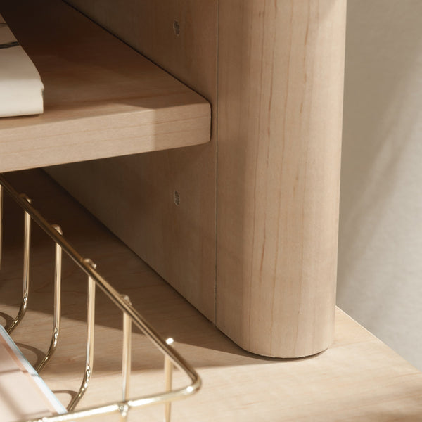 English Elm Hutch, Maple finish - 59" Engineered Wood Organizer with Adjustable Shelves & Cubbyholes, Slim Above-Desk Display Unit B356P354492