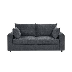 English Elm Modern Low Profile Upholstered Sofa Deep Seat Cushions for Apartment Living Rooms Blue Gray B343P435324