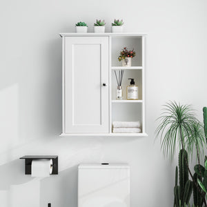 English Elm Upgraded Wall Mounted Bathroom Cabinet Mdf Soft Close Over Toilet Organizer White T3785P356593