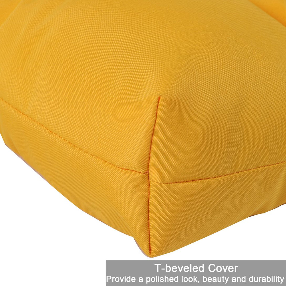 English Elm 2 Pcs Set High Back Patio Chair Cushions Tufted Outdoor Reversible 44x22x4 Waterproof Comfort Yellow W419P287332