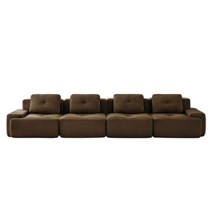 English Elm 153" Modern Modular Sectional Sofa - Plush Corduroy, Customizable 4-Seater, No Assembly, Elegant Design W714S01507