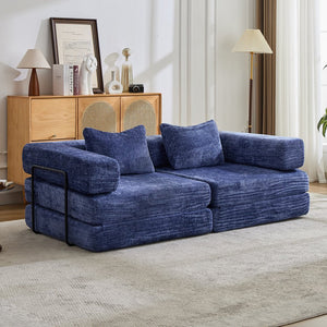 English Elm Compression Convertible Floor Sofa Bed – Stylish Chenille Loveseat, Easy Setup, Ideal For Small Spaces W3723P345645