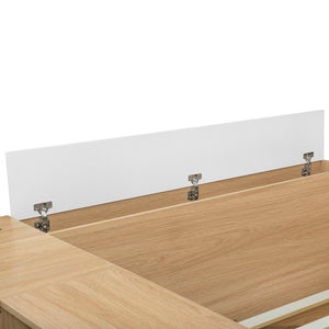 English Elm Full Size Wooden Platform Bed With 6 Drawers, Desk, Shelves & Wardrobe - Stylish Natural Finish N820S00060N