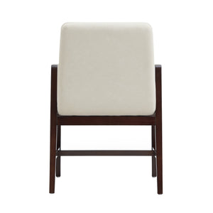 English Elm Stella Sculptural Wood Velvet Armchair Cream — Solid Beech Frame, Dark Walnut, Luxurious Plush Seat B365P397782